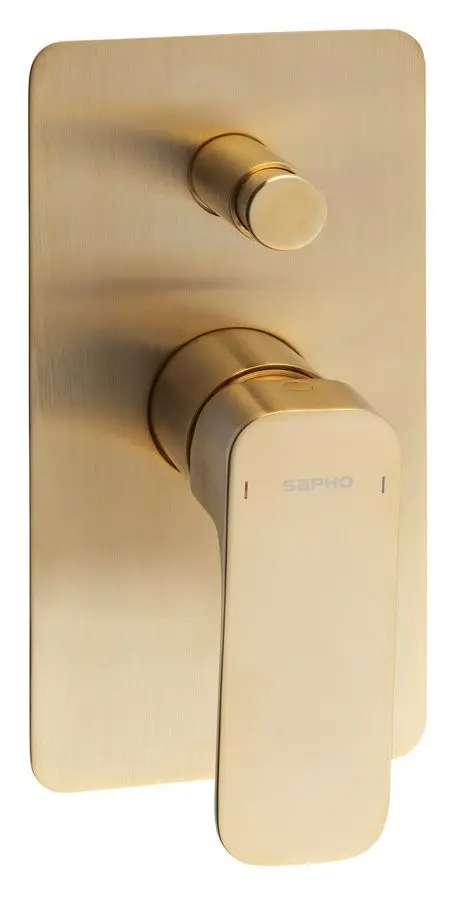 Sapho Spy - Sprchová baterie pod omítku, pro 2 spotřebiče, matná zlatá PY42/19