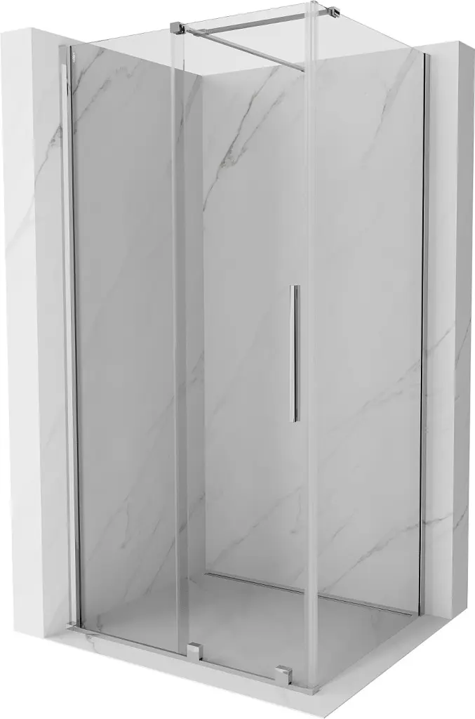 MEXEN/S Velar sprchový kout 130 x 85, transparent, chrom 871-130-085-01-01