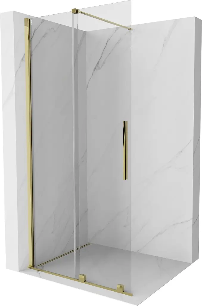 MEXEN/S Velar posuvné sprchové dveře Walk-in 70, transparent, zlatá 871-070-000-03-50