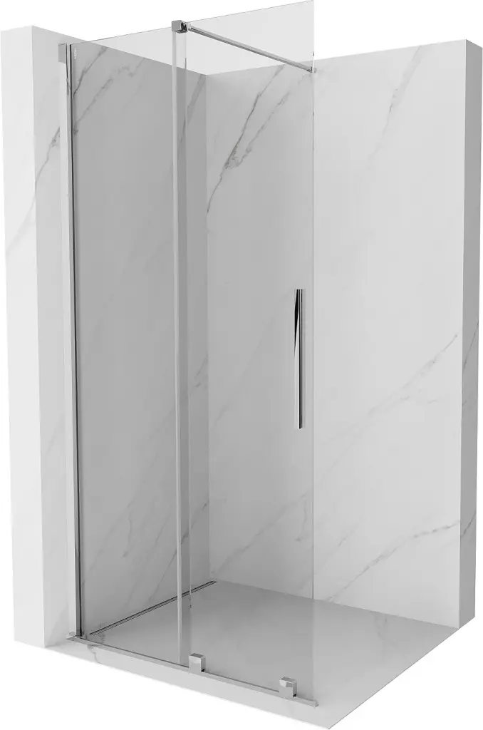 MEXEN/S Velar posuvné sprchové dveře Walk-in 75, transparent, chrom 871-075-000-03-01