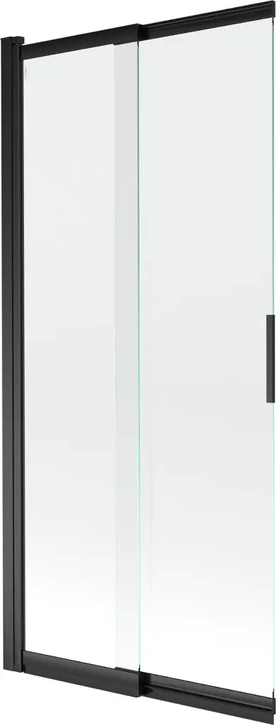 MEXEN Fox 2-křídlá posuvná vanová zástěna 85 x 150, transparent, černá 891-085-002-70-00