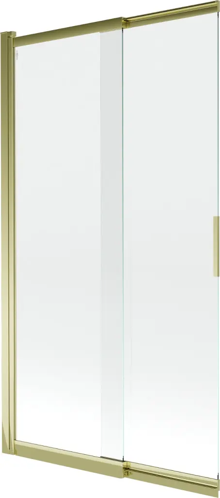 MEXEN Fox 2-křídlá posuvná vanová zástěna 100 x 150, transparent, zlatá 891-100-002-50-00