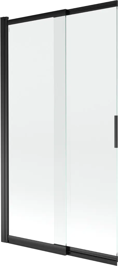 MEXEN Fox 2-křídlá posuvná vanová zástěna 100 x 150, transparent, černá 891-100-002-70-00