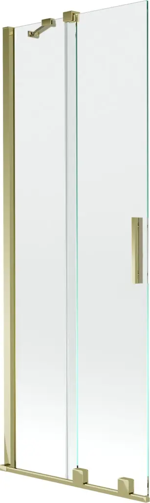 MEXEN/S Velar Dvoukřídlá posuvná vanová zástěna 70 x 150, transparent, zlatá 896-070-000-01-50