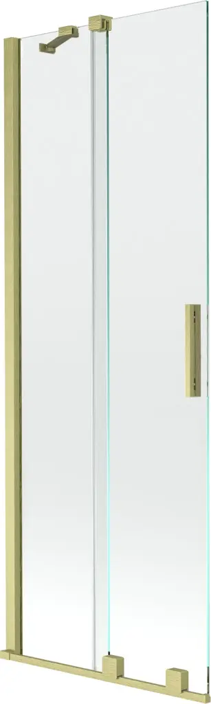 MEXEN/S Velar Dvoukřídlá posuvná vanová zástěna 70 x 150, transparent, zlatá kartáčovaná 896-070-000-01-55