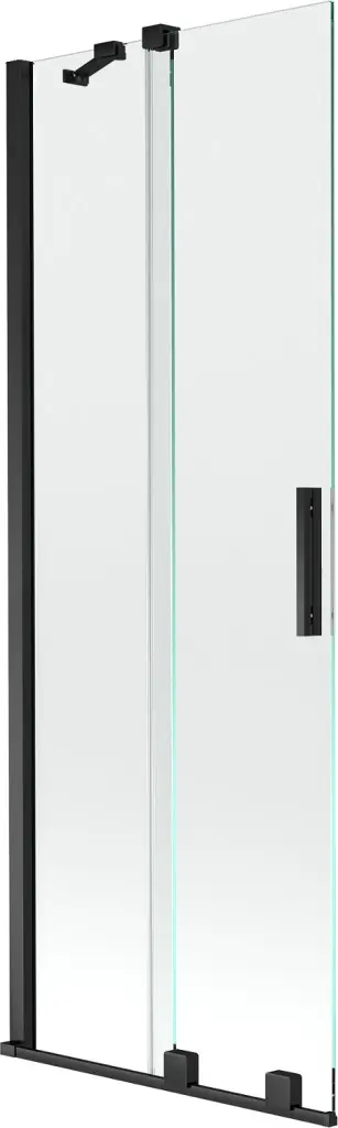MEXEN/S Velar Dvoukřídlá posuvná vanová zástěna 75 x 150, transparent, černá 896-075-000-01-70