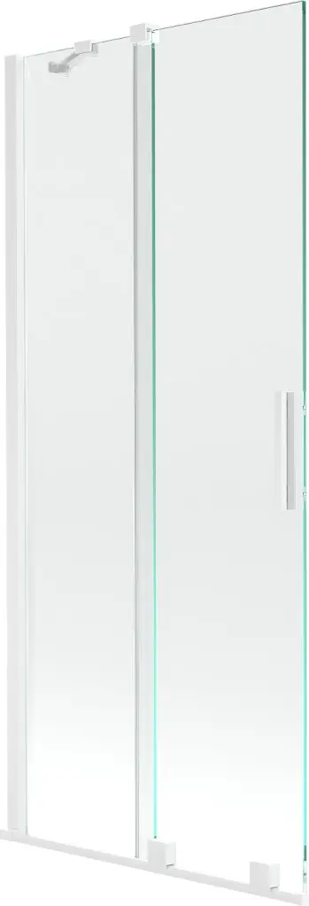 MEXEN/S Velar Dvoukřídlá posuvná vanová zástěna 85 x 150, transparent, bílá 896-085-000-01-20