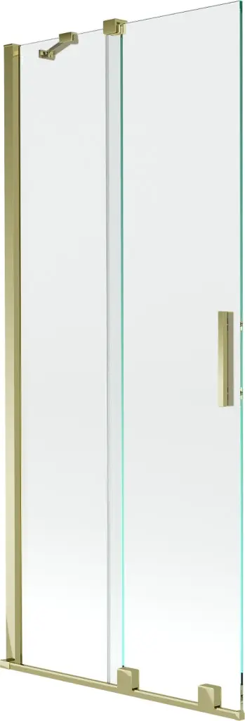 MEXEN/S Velar Dvoukřídlá posuvná vanová zástěna 85 x 150, transparent, zlatá 896-085-000-01-50