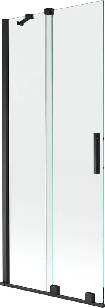 MEXEN/S Velar Dvoukřídlá posuvná vanová zástěna 85 x 150, transparent, černá 896-085-000-01-70