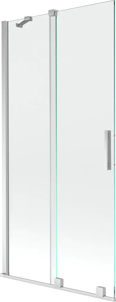 MEXEN/S Velar Dvoukřídlá posuvná vanová zástěna 95 x 150, transparent, chrom 896-095-000-01-01