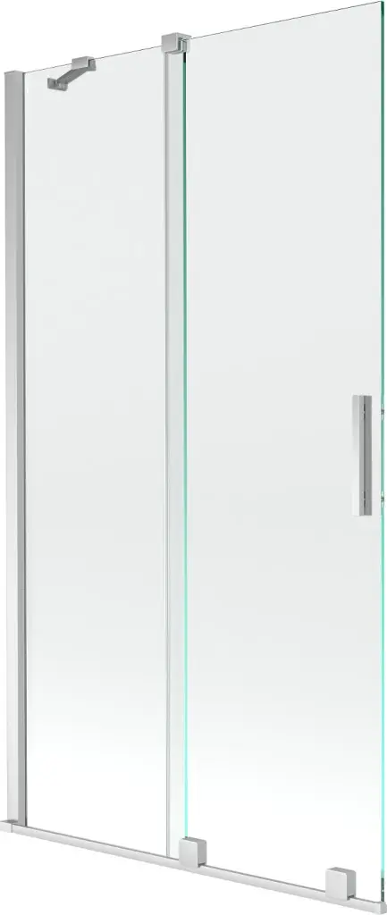 MEXEN/S Velar Dvoukřídlá posuvná vanová zástěna 100 x 150, transparent, chrom 896-100-000-01-01