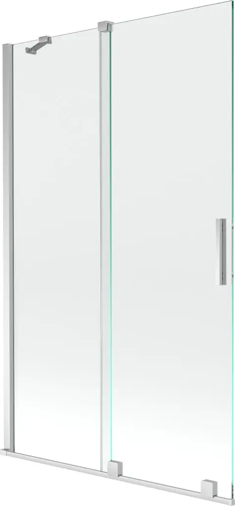 MEXEN/S Velar Dvoukřídlá posuvná vanová zástěna 110 x 150, transparent, chrom 896-110-000-01-01