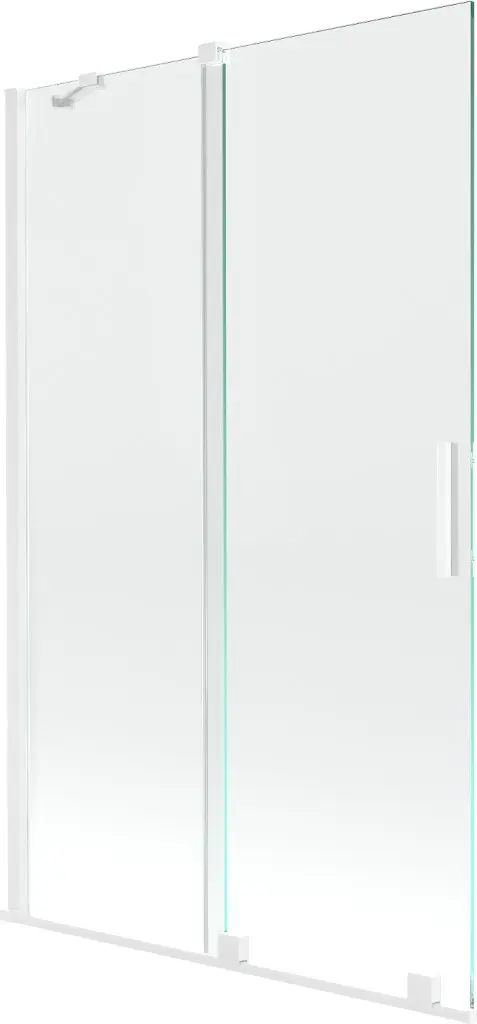 MEXEN/S Velar Dvoukřídlá posuvná vanová zástěna 110 x 150, transparent, bílá 896-110-000-01-20