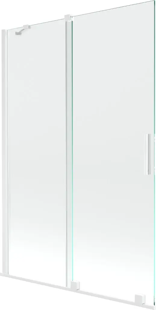 MEXEN/S Velar Dvoukřídlá posuvná vanová zástěna 120 x 150, transparent, bílá 896-120-000-01-20