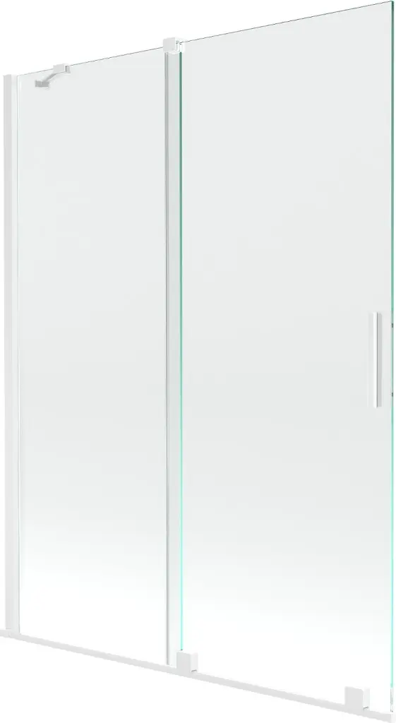 MEXEN/S Velar Dvoukřídlá posuvná vanová zástěna 130 x 150, transparent, bílá 896-130-000-01-20