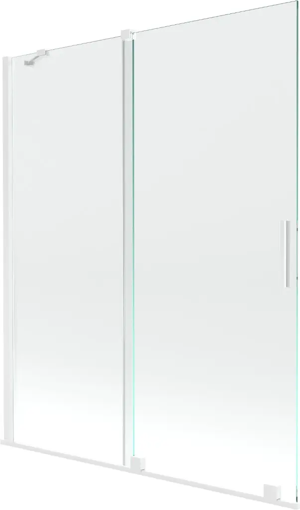 MEXEN/S Velar Dvoukřídlá posuvná vanová zástěna 140 x 150, transparent, bílá 896-140-000-01-20