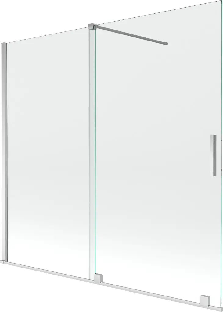 MEXEN/S Velar Dvoukřídlá posuvná vanová zástěna 170 x 150, transparent, chrom 896-170-000-01-01