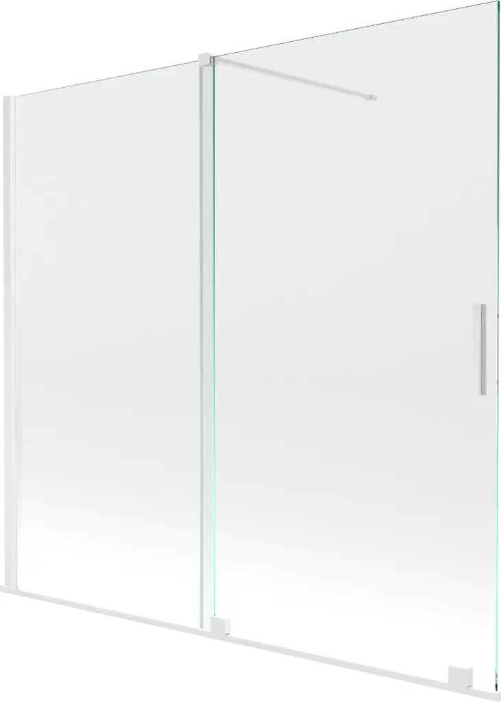 MEXEN/S Velar Dvoukřídlá posuvná vanová zástěna 170 x 150, transparent, bílá 896-170-000-01-20