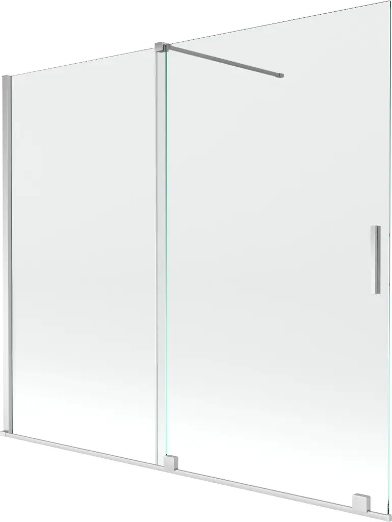 MEXEN/S Velar Dvoukřídlá posuvná vanová zástěna 180 x 150, transparent, chrom 896-180-000-01-01