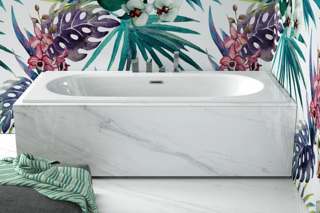 BESCO Obdélníková vana VITAE SLIM+ Barva sifonu Grafitová, Nožičky k vaně S nožičkami, Rozměr vany 180 × 80  VANVIT18SLIMPLG+OLVPINOZSTELWD