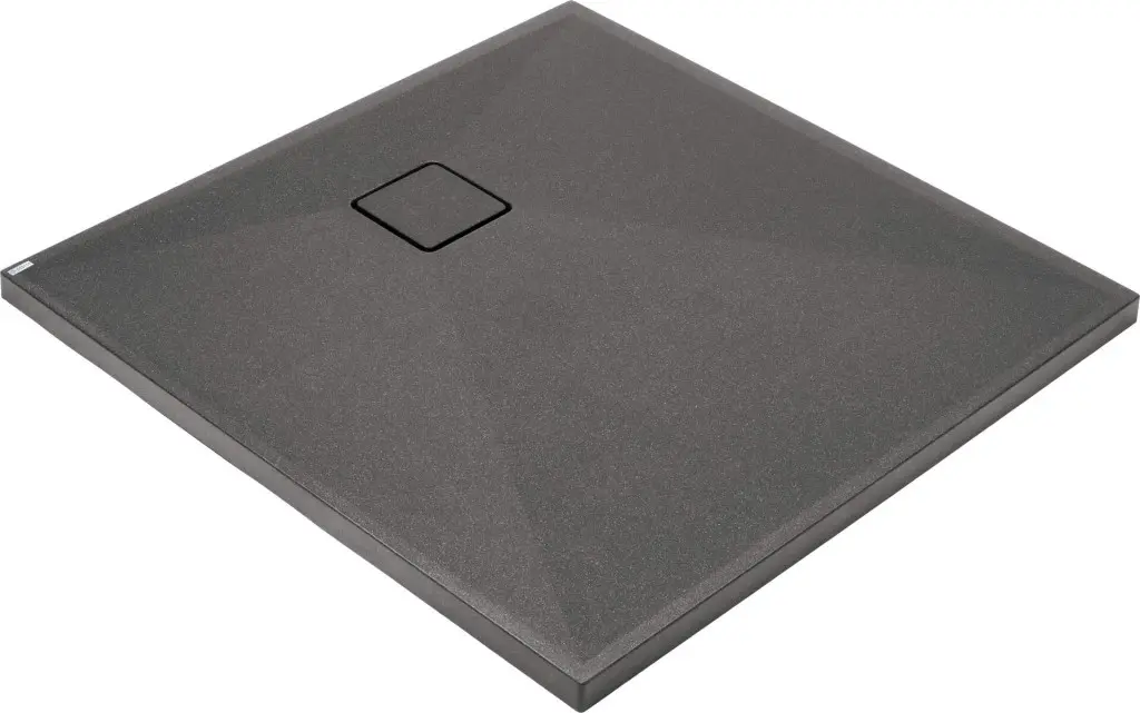 DEANTE Correo antracitová metalíza Granitová sprchová vanička, čtvercová, 80x80 cm KQR_T42B