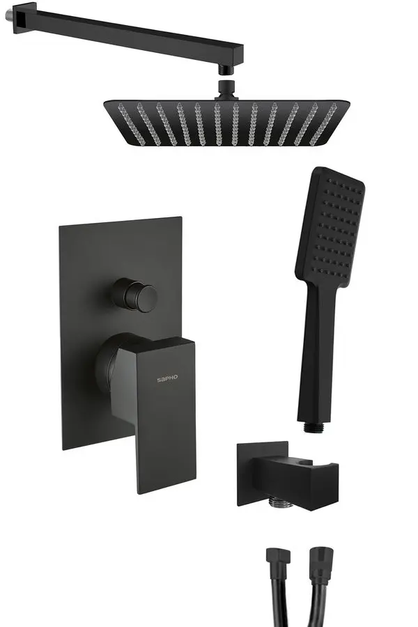 SAPHO SPECTRE podomítkový sprchový set s pákovou baterií, 2 výstupy, černá mat 1102-42B-01