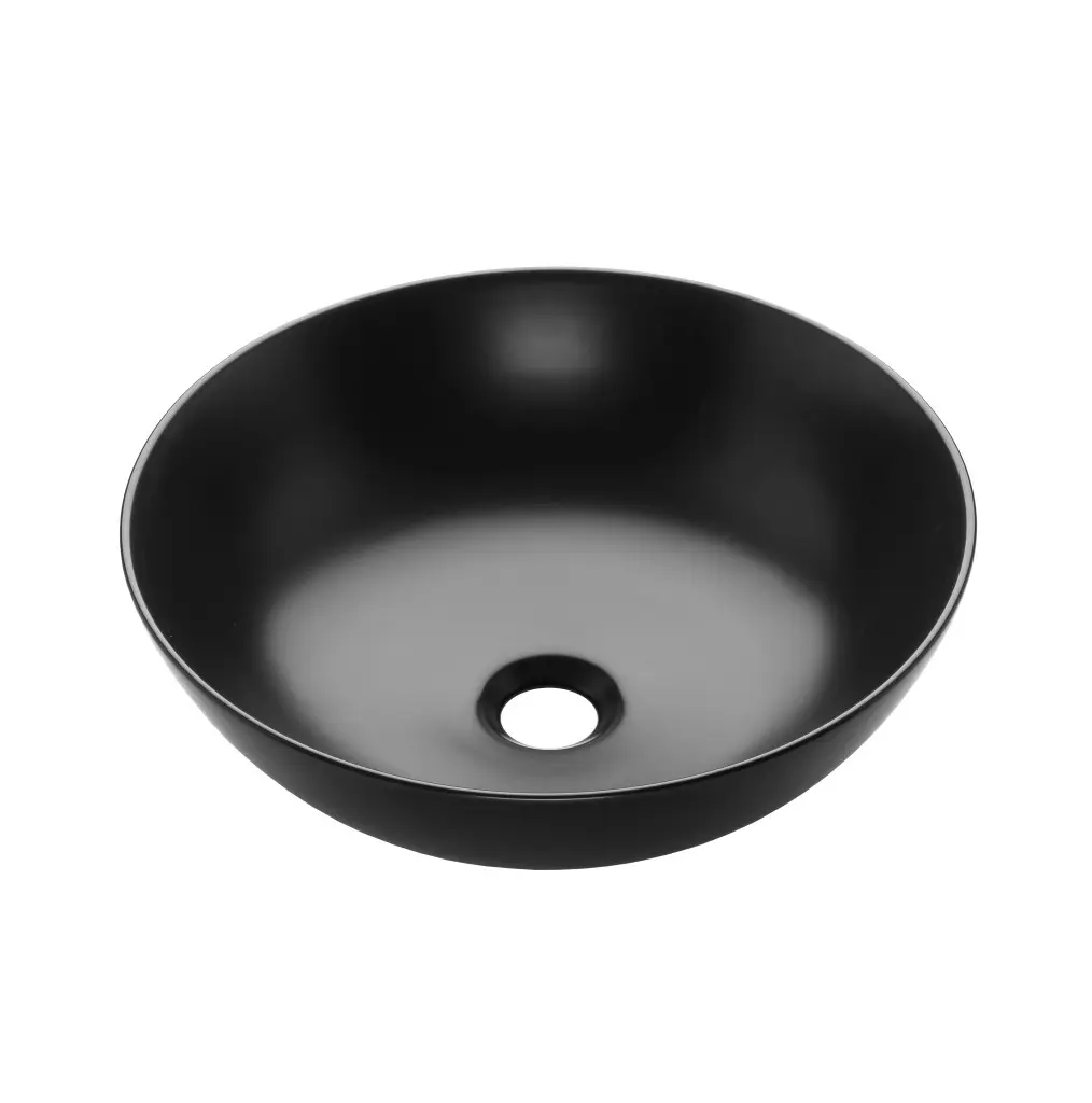 INVENA Umyvadlo na desku DOKOS 39,5 cm, černá pololesk CE-19-005-C