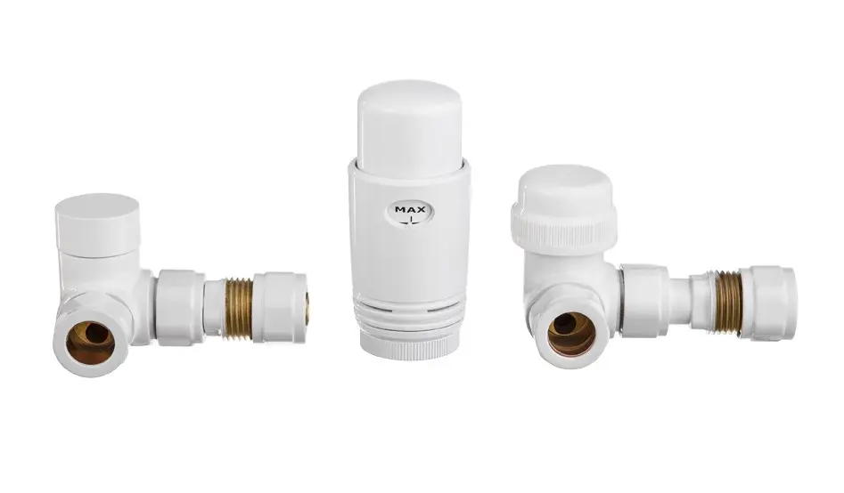 INVENA Termostatická sada ventilů pro měděné nebo alupex trubky, levá nebo pravá, barva: bílá CD-25-B15-S
