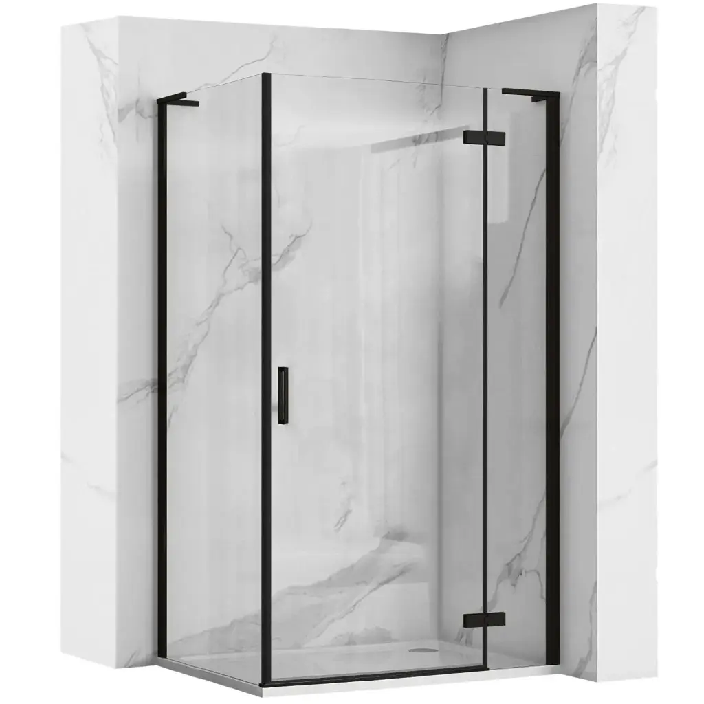 REA/S Sprchová kabina Hugo Black 100x80 KPL-45224