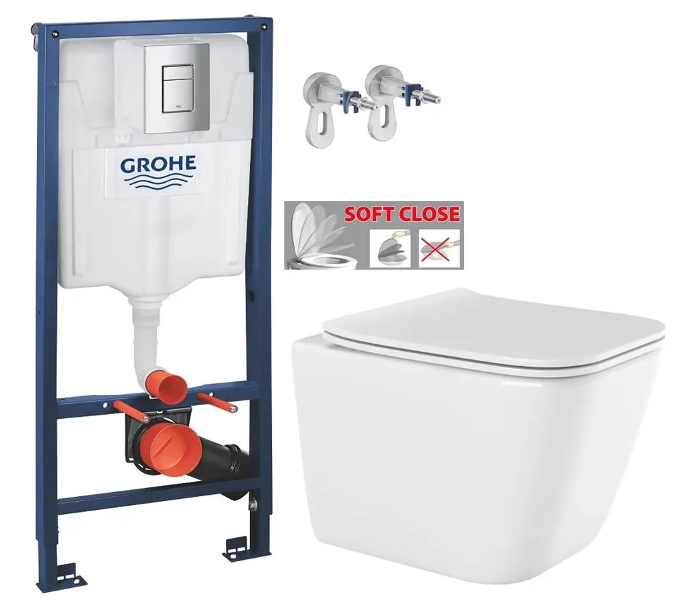 Rapid SL pro závěsné WC 38528SET s chromovou deskou + WC INVENA PAROS + SEDÁTKO 38772001 RO1