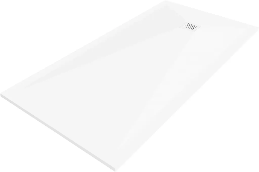 MEXEN/S Stone+ obdélníková sprchová vanička 200 x 90, bílá, mřížka bílá 44109020-W