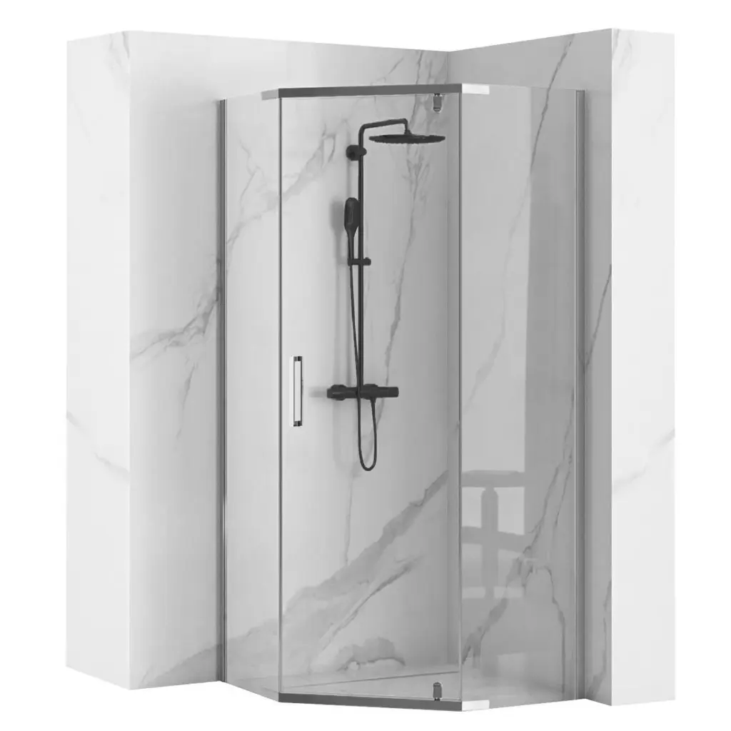 REA/S Sprchový kout AXIN 90x90 chrom + sprchová vanička Diamond, bílá KPL-K8779
