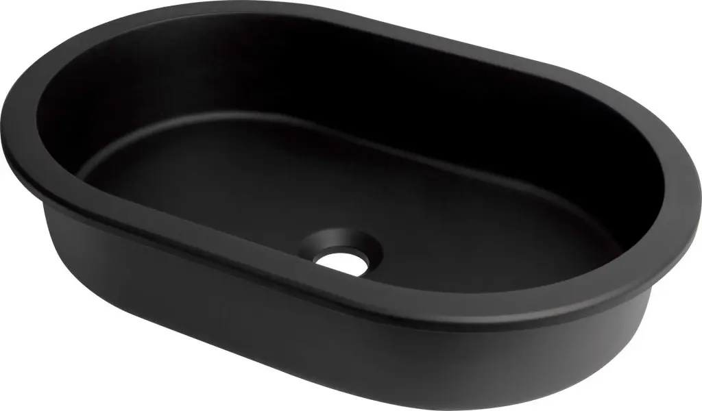 Deante Zápustné/pod deskové umyvadlo Silia 58,8x39 cm - CQSNU6U, granit, černá