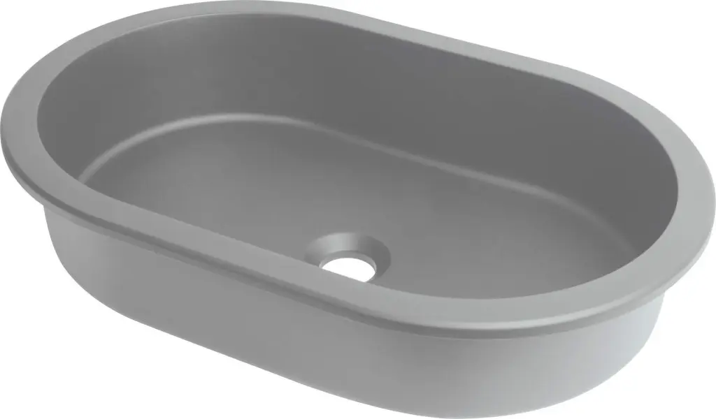 Deante Zápustné/pod deskové umyvadlo Silia 58,8x39 cm - CQSSU6U, granit, šedá metalic
