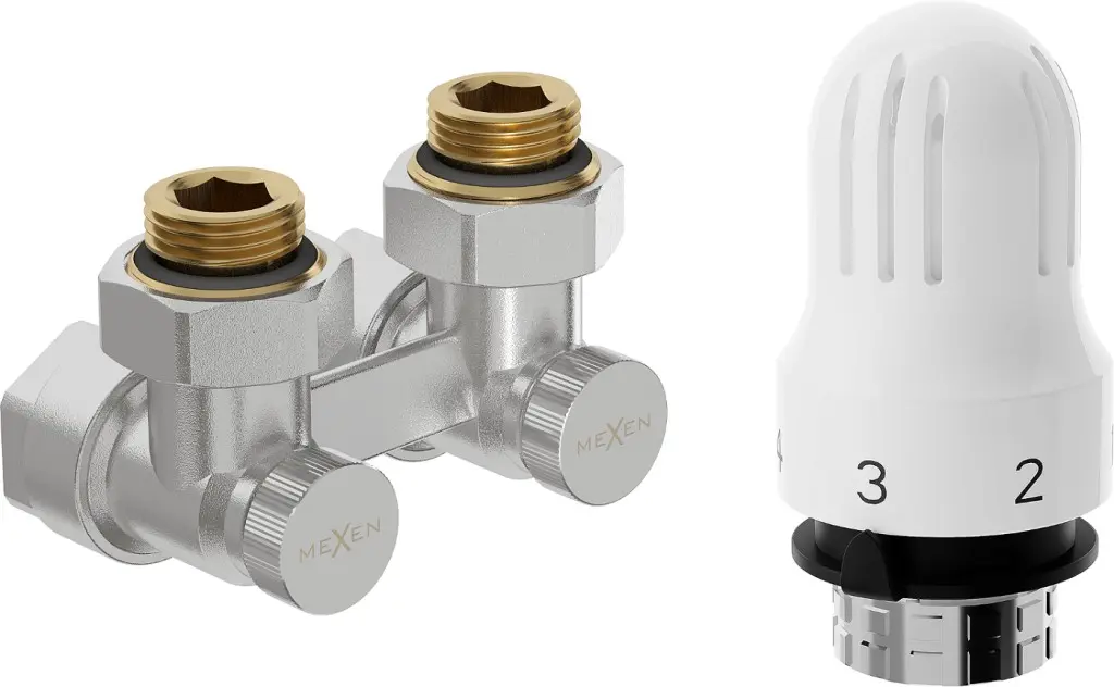 MEXEN/S G04 středová termostatická souprava pro radiátor DN50, úhlová 1/2"x16 mm, nikl W911-016-948-01