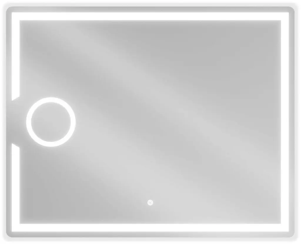 MEXEN Onyx zrcadlo s osvětlením s kosmetickým zrcátkem 100 x 80, LED 600 9813-100-080-611-00