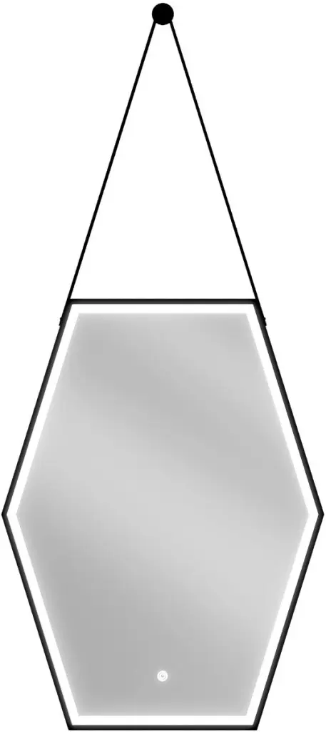 MEXEN Orla zrcadlo s osvětlením 60 x 80, LED 6000K, černý rám 9815-060-080-611-70