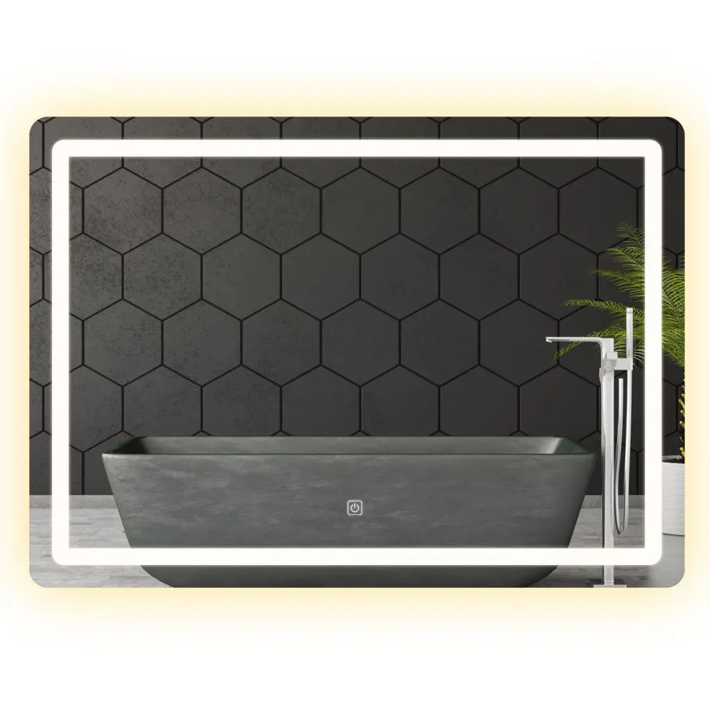 Rea Obdelníkové zrcadlo 80x60 cm s regulovatelným LED osvětlením HOM-02829
