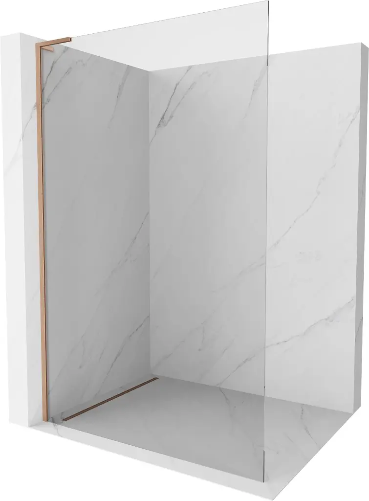 MEXEN/S Kioto L Sprchová zástěna WALK-IN 65 x 200, transparent, měď kartáčovaná 800-065-103-65-00