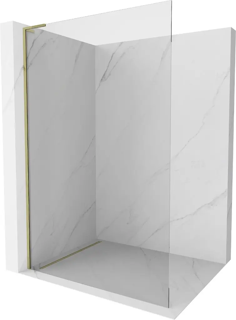 MEXEN/S Kioto L Sprchová zástěna WALK-IN 110 x 200, transparent, zlatá 800-110-103-50-00