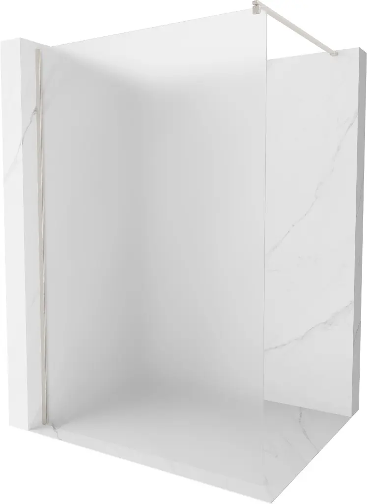 MEXEN/S Kioto Sprchová zástěna WALK-IN 90 x 200, dekor 8 mm, nikl kartáčovaná 800-090-101-97-30