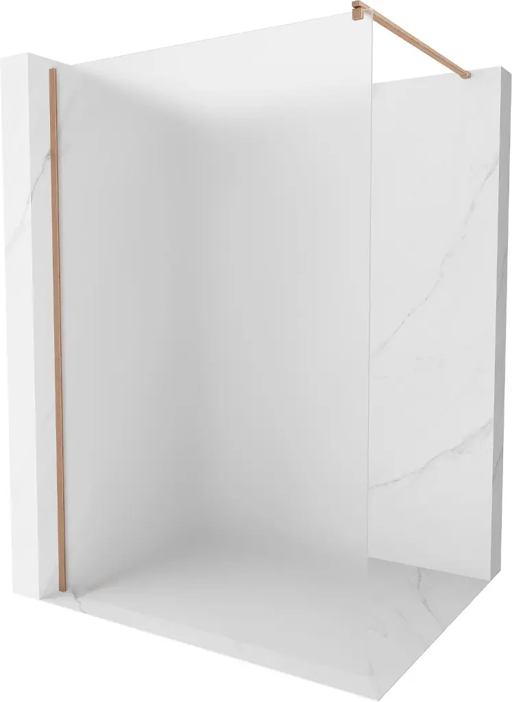 MEXEN/S Kioto Sprchová zástěna WALK-IN 120 x 200, dekor 8 mm, měď kartáčovaná 800-120-101-65-30