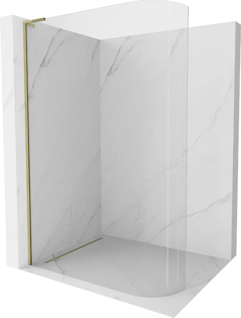 MEXEN/S KiotoL Sprchová zástěna WALK-IN 110 x 200, transparent, złatá 800-110-103-50-06