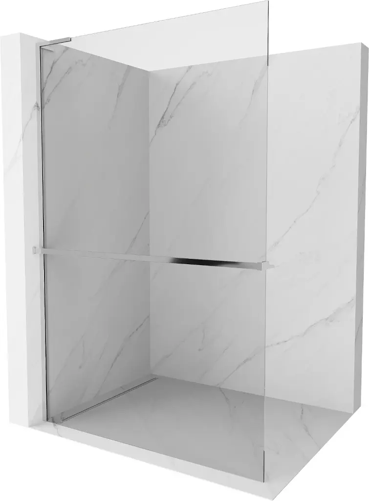 MEXEN/S Kioto+ L Sprchová zástěna WALK-IN s poličkou a držákem ručníků 65 x 200, transparent, chrom 800-065-123-01-00