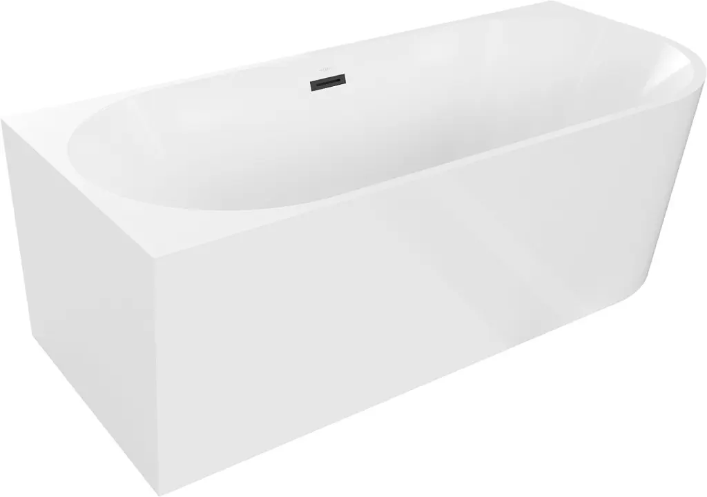 MEXEN/S Mia vana volně stojící rohová levá 150 x 75, bílá, sifon a přepad černá 52691507500L-70