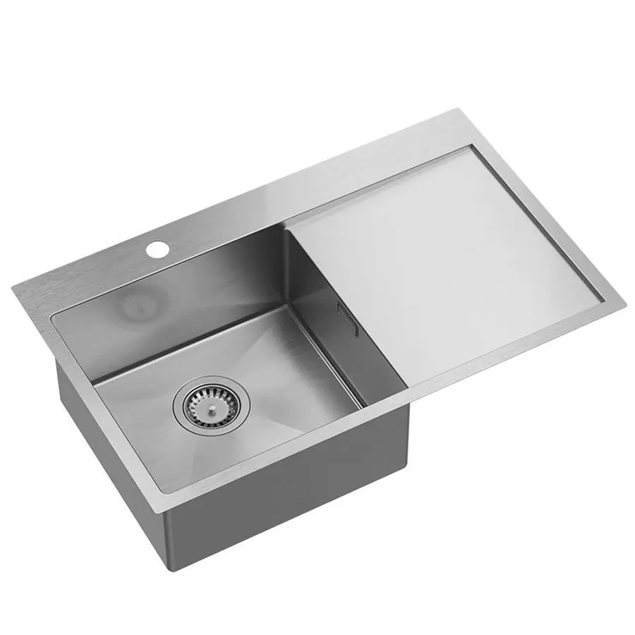 Quadron Ocelový dřez RUSSEL 111 BRUSH NICKEL Levá komora HB7912BS