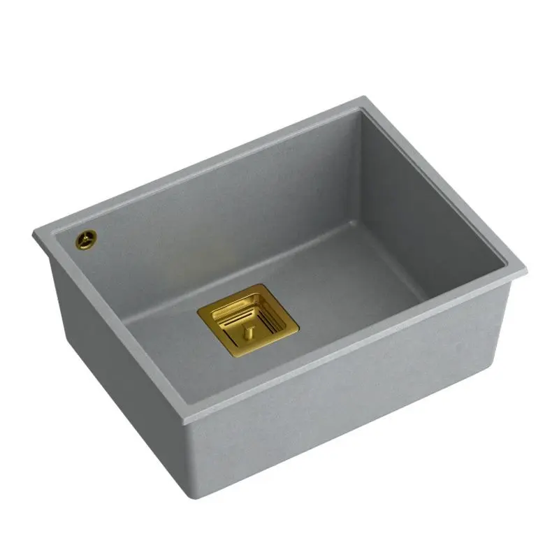 Quadron Granitový dřez DAVID 50 Grey  Metallic Zlaty HQD5542U5-G1