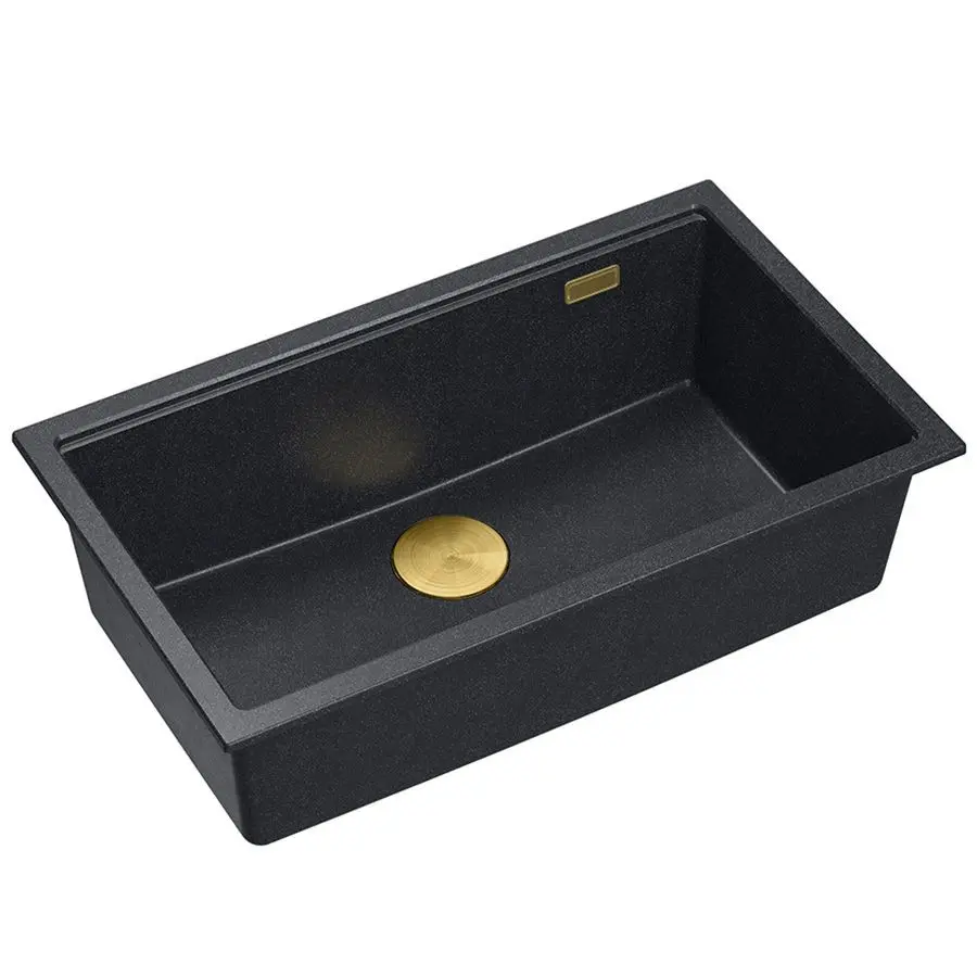 Quadron Granitový dřez Logan 110 Black Metallic Ocel HQD7644U8_BS_U