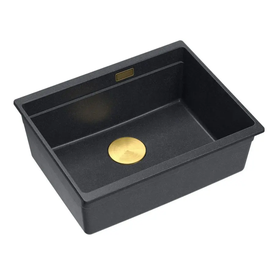 Quadron Granitový dřez Logan 100 Black Metallic Ocel HQJ6045U8_BS_U