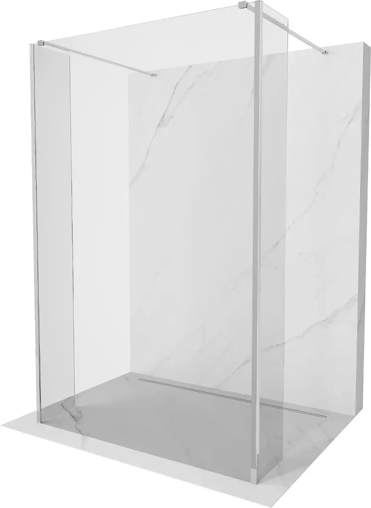 MEXEN/S Kioto Sprchová zástěna WALK-IN volněstojící 100 x 30 x 30, transparent, chrom 800-100-030-222-01-00-030